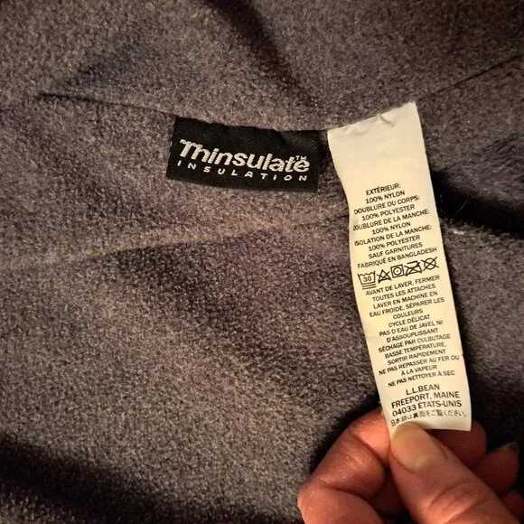 L.L. Bean Men’s Fleece Lined Thinsulate Warm-up Jacket Rust Orange M-Regular - Picture 7 of 10